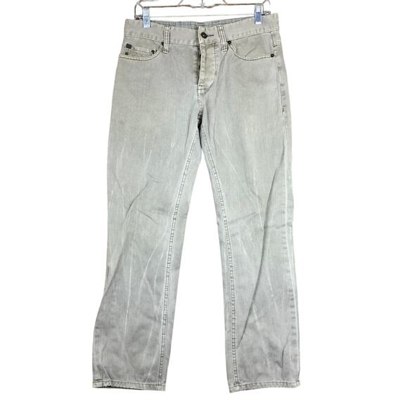 Armani Exchange Men Jeans Gray Button Fly Studded Straight Stretch 30x28 (31x27) - Picture 1 of 12
